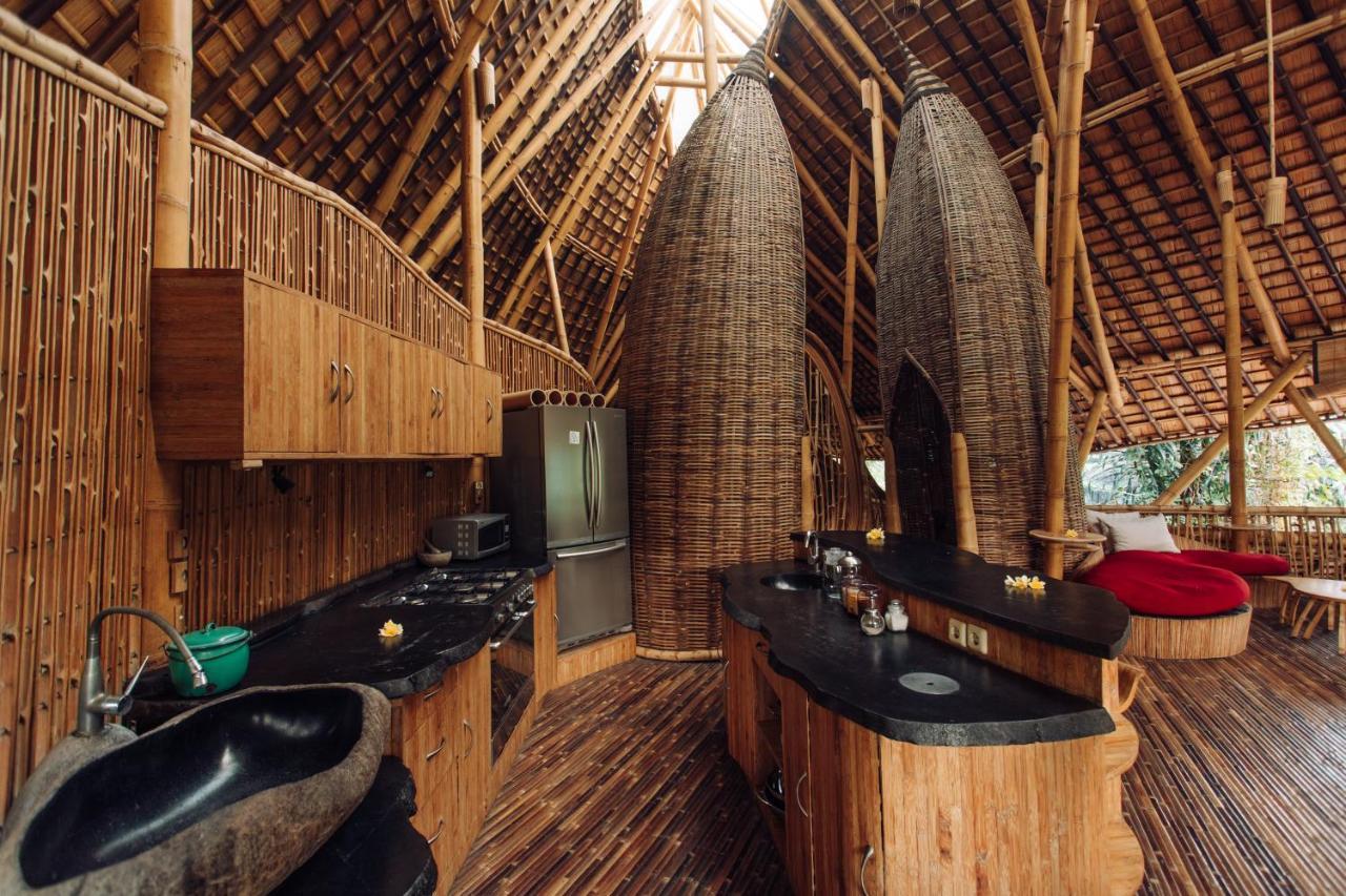 Temple House 3Bds Eco Bamboo House Pool River View Bringkit ภายนอก รูปภาพ